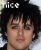 A pixelated image of a person with dark tousled hair, showing three variations where the top-left text changes from 'nice' to 'hair'.