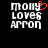 Pixelated text 'molly lover arron' in white on black background with red heart symbol above the letter 'y' in 'molly'.