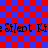 Red and blue checkered background with repeated black text 'Silent K' in a pixelated font, no visible animation changes.