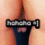 A pixelated image of a person's lower back and buttocks in dark clothing with text overlay.