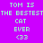 Pixelated text and emoticon on purple background with pink rectangular highlights in a