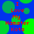 Blue background with green circular shapes and red text reading 'I Love My Hamster Kota' in two vertical