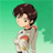 Pixelated anime-style character in white uniform with orange accents on left, black background with silver text "Anime IM" and "COM" on right.