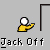 Pixelated figure with white head and yellow body extends arm right, repeated in four positions with text below each