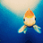 Pixelated fish with orange head and white body swims against blue gradient background, text "I'M A FISH!!!=]" appears on right side.