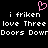 Black background with white pixelated text and a pink heart symbol above the text.