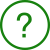 Green circular outline encloses a green question mark on light gray background, rendered in pixelated style with no visible text or additional elements.
