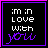 Two side-by-side pixel art display the phrase 'i'm in love with you' on black backgrounds, each bordered by a single-color frame