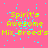 Pixelated text on a pink background with cyan speckles, showing repeated phrases in yellow and cyan lettering.