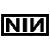 A contact sheet of seven animated frames showing a stylized "NIN" logo in various color schemes and glow effects against white backgrounds.