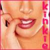 repeated close-up images showing a person's lower face with hand near mouth, vertical pink text on left edge