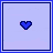 A 4x3 contact sheet of pixelated blue heart icons with changing text across frames on a light purple background, showing an animated sequence where the heart alternates between solid and outlined states while displaying romantic phrases.