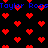 Red pixel hearts on black background with blue text repeating 'Taylor Ross' in two horizontal bands.