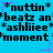Pixelated text and star graphics repeat across a bright blue background in an animated pattern.