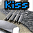 Pixelated image with blue 'Kiss', green 'The', red 'Bassist', and yellow '<3' text over a gray mechanical background.