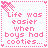 identical pink pixel art icons with dotted borders, each displaying the text "Life was easier when boys had cooties..." in a playful font