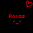 Red pixel art icon with 'Roxas' text, a heart symbol above, and two identical smiling faces below on black background.