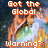 Pixelated image of a character with orange hair holding a globe, overlaid with text in red and yellow fonts.