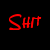 Red pixelated text on black background reads 'Shit Happens' with visible distortion and partial character rendering.