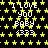 Black background filled with yellow stars, repeated text "I LOVE YOU BABY <333" in white pixelated font across the image.