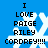 Blue background with white snowflake symbols and black text reading "I LOVE PAIGE RILEY CORDREY!!!!" in four identical