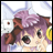 A pixelated anime-style character with purple hair and brown accents appears on the left side of a contact sheet, while the right side displays stylized text reading "Anime IM" above "COM" against a black background.