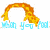 Animated giraffe arches over a koala with changing text below; orange giraffe, gray koala, blue and green text on white background.