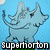 Animated pixel art of a light blue cartoon rhinoceros with large ears and horns, standing on green grass against a light blue background.