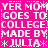Pixelated text repeats across a bright pink background with white lettering and asterisks, forming a wordwall of phrases and names.