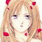 A 48x48 pixel animated buddy icon featuring a cartoon character with blonde hair and red accents on the left, paired with text elements on a black background to the right.