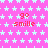 Pink background with light blue star pattern and red 'go smile' text repeated across the image.