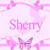 Pixelated pink icon with 'Shemy' text, pink butterflies, and floral patterns on a light pink background.