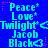 Blue background with repeating cyan text and pink star accents in a pattern