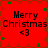 Red background with green star shapes and brown diamond patterns, displaying "Merry Christmas <3" text in black pixelated font across four identical
