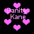 Pixelated pink hearts float against a black background with repeated text "Danity Kane" in light purple pixel font.