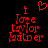 Red pixelated text and a heart symbol on a black background, with the heart symbol present in one frame and absent in another.