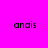 Four quadrants display the word 'anais' in pixelated black text on solid backgrounds: top-left magenta, top-right coral, bottom-left yellow, bottom-right coral.