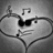 Pixelated grayscale icon of a character with dark sunglasses, musical notes above the head, and an oval outline.