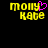 Yellow pixelated text 'molly kate' on black background with pink heart symbol replacing 'o' in 'molly' on left side.