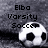 Pixelated grayscale image of two soccer balls with text labels above them, one reading 'Elba Varsity Soccer' and the other 'Clark #9'.