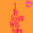 Pixelated orange background with pink text reading "I love bit" and a pink heart symbol above the text.