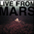 Static 50x50 pixel buddy icon featuring bold text "LIVE FROM MARS" above a small glowing object on dark terrain, rendered in low-resolution grayscale with visible dithering and pixelation.