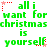 Green pixelated text repeats 'all i want for christmas is yourself' across three with red star accents on a white background