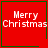 Red square icons with green borders display "Merry Christmas" text and small holiday symbols in a