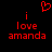 Red pixelated text and heart symbol on black background, with two identical static frames showing 'i love amanda' below a red heart.