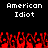 Pixelated text reads "American Idiot" twice on black background above red pixelated crowd with raised hands.