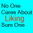 A 48x48 pixel animated contact sheet showing two frames of a text-based buddy icon with blue background and red/orange text, displaying variations of "No One Cares About Liking Sum One" vs. "People Only Care About Loving Sum One".