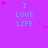 A static image with a bright purple background featuring repeated text "I LOVE LIFE" in light blue, surrounded by small pink stars.