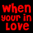 Red pixelated text on black background reads 'when your in love you don't control your heart' and 'what can you do it controls you'.