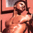 Static 48x48 pixel icon showing a shirtless man with dark hair and beard in a room, rendered with low-resolution pixelation and warm color tones.